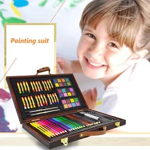 Хороший подарок для детей деревянный упакованный акварельный карандаш+ акварельный пигмент+ жирный карандаш+ щетка всего 8 подарков