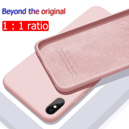 

Original Case For IPhone 7 Plus Liquid Silicone Case for Apple IPhone 8 6 6s X Xs Max XR Xmax Soft Csse Cover Plain Candy Color