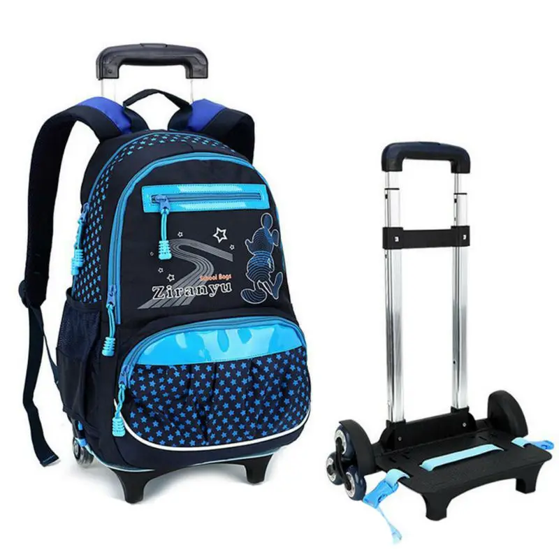 New Designer 3 Wheels Removable Children School Backpack Trolley Bags