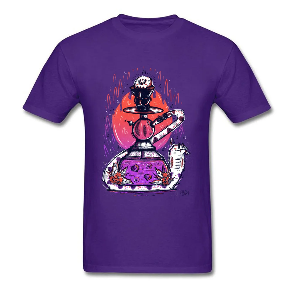 Graphic Mens T Shirts Shisha In The Grass Custom Tops T Shirt 100% Cotton Fabric Short Sleeve Leisure T Shirts O-Neck Shisha In The Grass purple