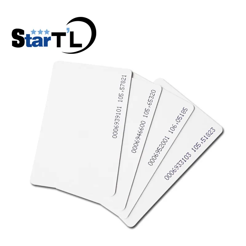 500 шт. 125 кГц EM блок радиочастотного бесконтактного индукция тонкий карты EM4100 смарт-карты 0,8 мм ПВХ карты для Система контроля доступа