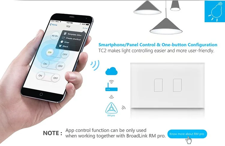 Broadlink RM Mini 3 RM Pro Умный дом wifi+ IR+ RF беспроводной пульт дистанционного управления Лер iOS Android приложение управление TC кондиционер настенный переключатель