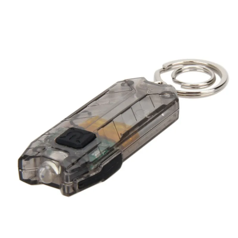 Практичный мини USB светодиодный светильник-брелок для ключей перезаряжаемый брелок для ключей светильник фонарь 5 цветов - Цвет: Черный