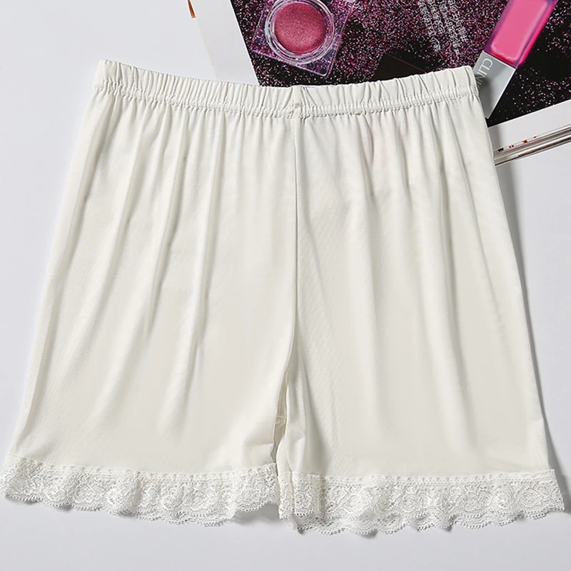 Женские трусы шорты без швов кружевные с эффектом потертости для
