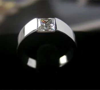 

Propose Necessity Jewelry Pure 750 White Gold 0.5CT Princess Cut Synthetic Diamonds Ring Engagement 750 Gold Jewelry Elegant