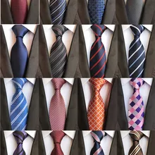 Классические галстуки 8 см для мужчин, Шелковый галстук, роскошный полосатый клетчатый деловой шейный галстук для мужчин, галстуки для свадебной вечеринки