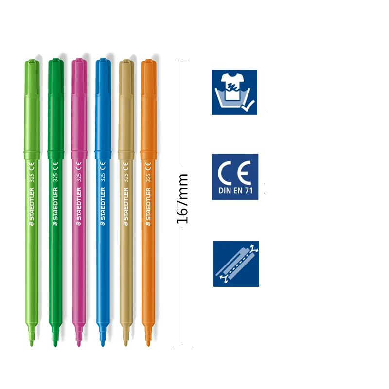 Германия стедидер 12/24 цветов/набор цветной маркер ручка моющаяся Акварельная ручка волоконный наконечник 1 мм рисунок школьные канцелярские принадлежности