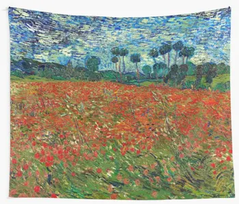 

1890 Vincent Van Gogh Poppy Field Wall Tapestry Cover Beach Towel Throw Blanket Picnic Yoga Mat Home Decoration