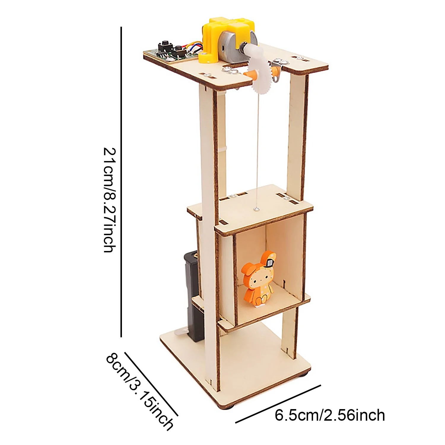  Kids Wooden DIY Assemble Simulate Electric Elevator Lift Model Kit Creative Science Physics Experim - 33049191489