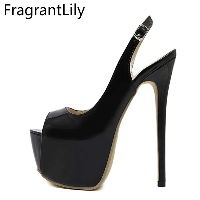 

FgrantLilray 2018 new style hot Women fashion sexy 16cm high heel temperament fish mouth shoes woman Single shoes platform