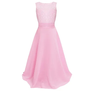 

Elegance Maxi Dresses for Girls Lace Princess Wedding Dress Baby Girls Sleeveless Evening Gown Kids Clothes New Year Costume