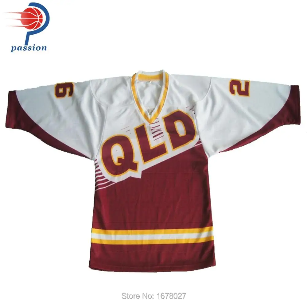 Qld Thin Stripes Creative Custom Design Ice Hockey Jerseys For Girls