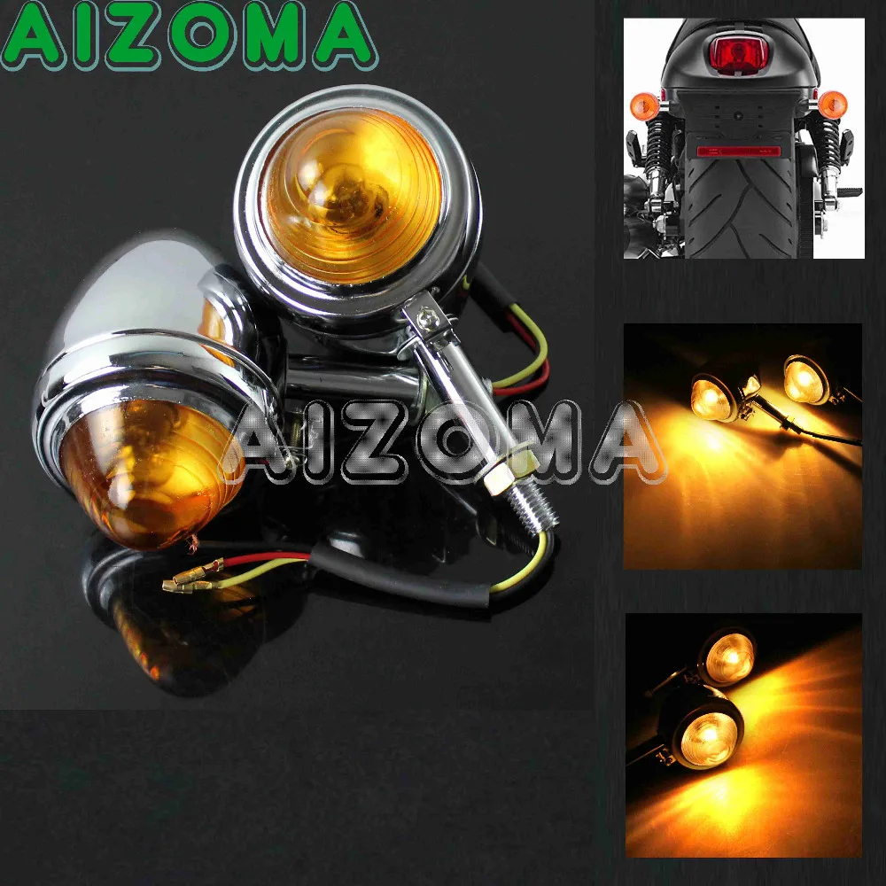 

Motorcycle Bullet Retro Turn Signal Light Chrome Amber Flasher Indicator Blinker For Zundapp DB DBK KS KS750 BMW M71 M72 BW40
