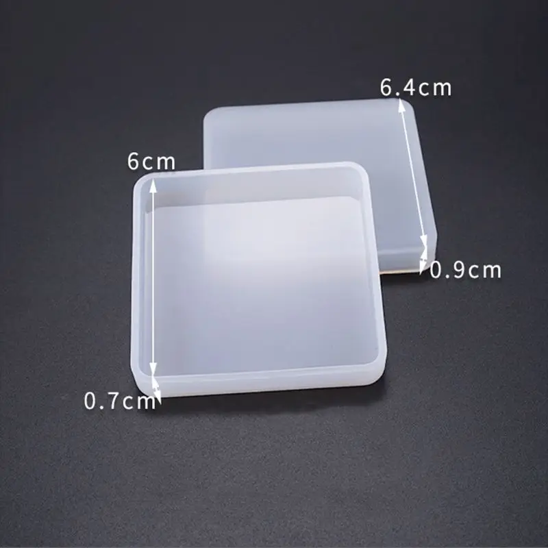 

3 Pcs Crystal Epoxy Mold DIY Handmade Mirror Square Round Highlight Silicone Mould