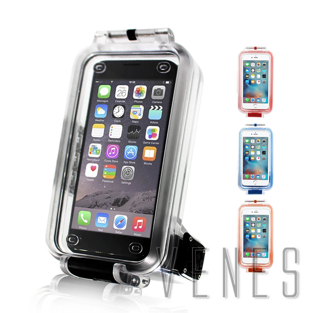 

Venes 30m Bluetooth Remote Waterproof Case Suit For iPhone X Max. 4.7/ 5.5 inch LCD screen Red, Black, Blue, Orange