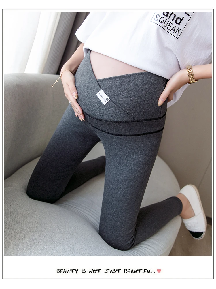 1911# Autumn Winter Skinny Maternity Legging Across V Low Waist Belly Legging for Pregnant Women Cotton Pregnancy Pencil Pants