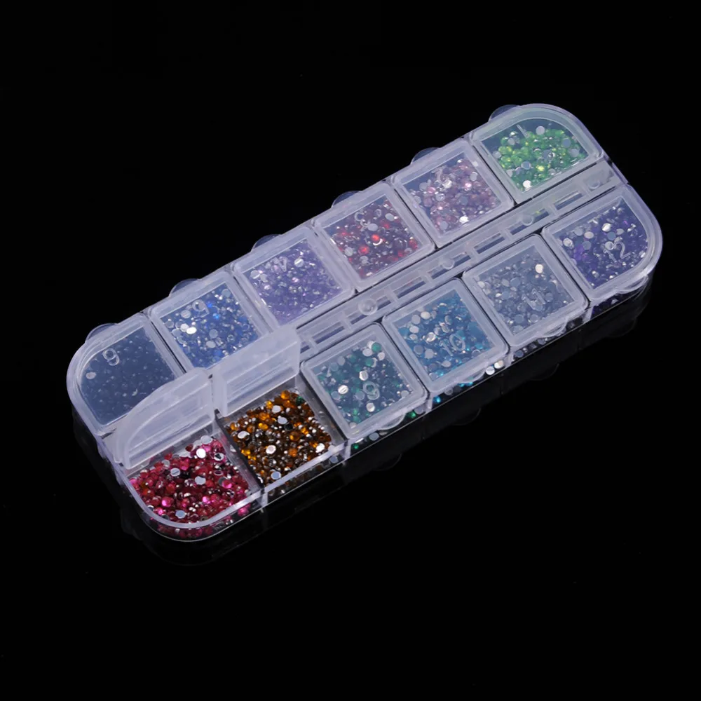 

1Pcs Multifunctional Nail Tools Box 12 Grid Storage Box For Nail Decorations Adornment Rhinestones Jewelry Accessories