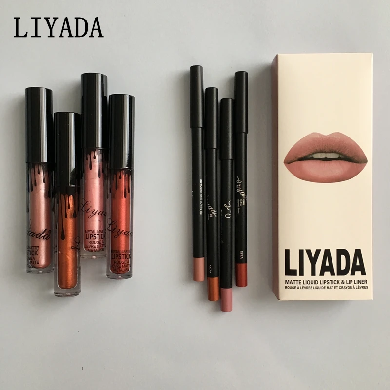 LIYADA 8 шт. блеск для губ комплект Карандаш оттенок Макияж Долгое Водонепроницаемый