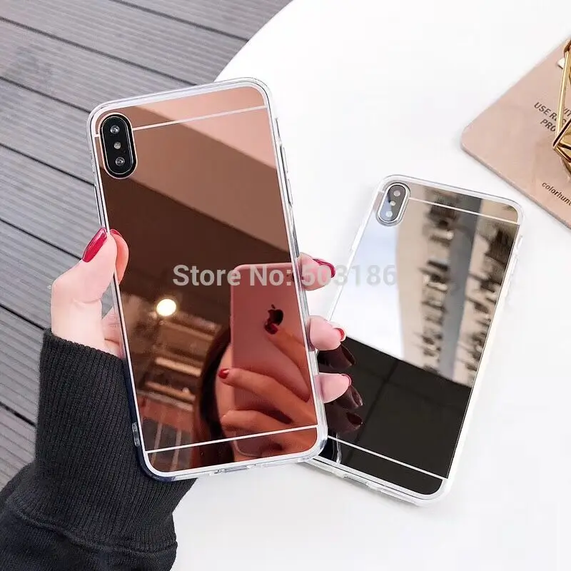 

Diamond Silicone Mirror Soft Phone case For iPhone X XS Max XR 7 8 6 6S Plus 5 5S SE Rhinestone cover Expanding Stand Holder