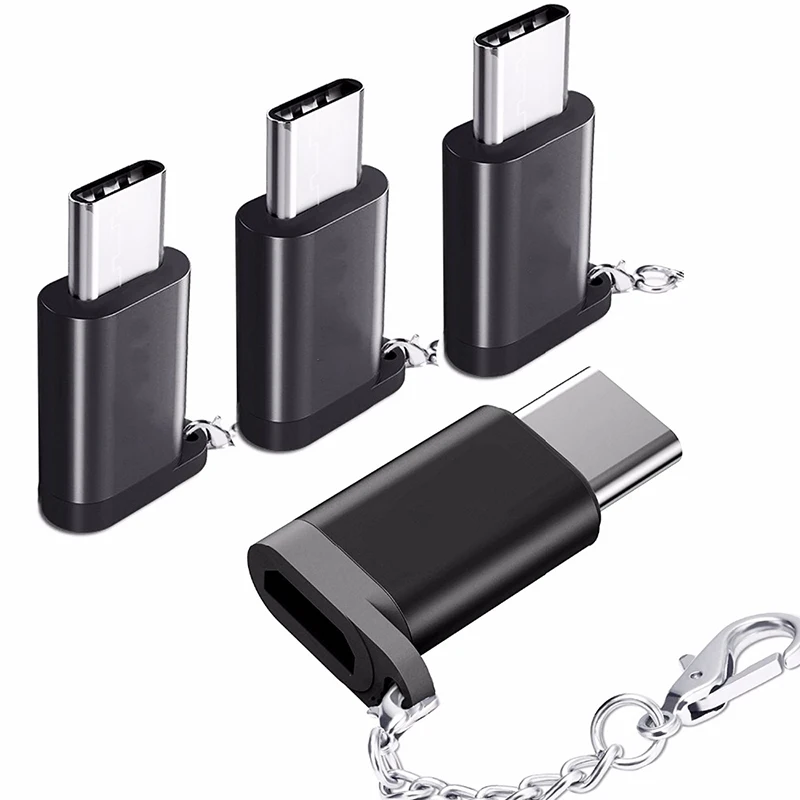 

Micro USB To TypeC Adapter Alloy Case Android Micro USB Connector To Type C For Huawei For Xiaomi With Keychain Mini Adaptors