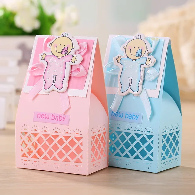 Hot Sale Baby Shower Shape Baby Boy Girl Marriage Box Wedding Favor Boxes Gift Candy Boxes Event ...