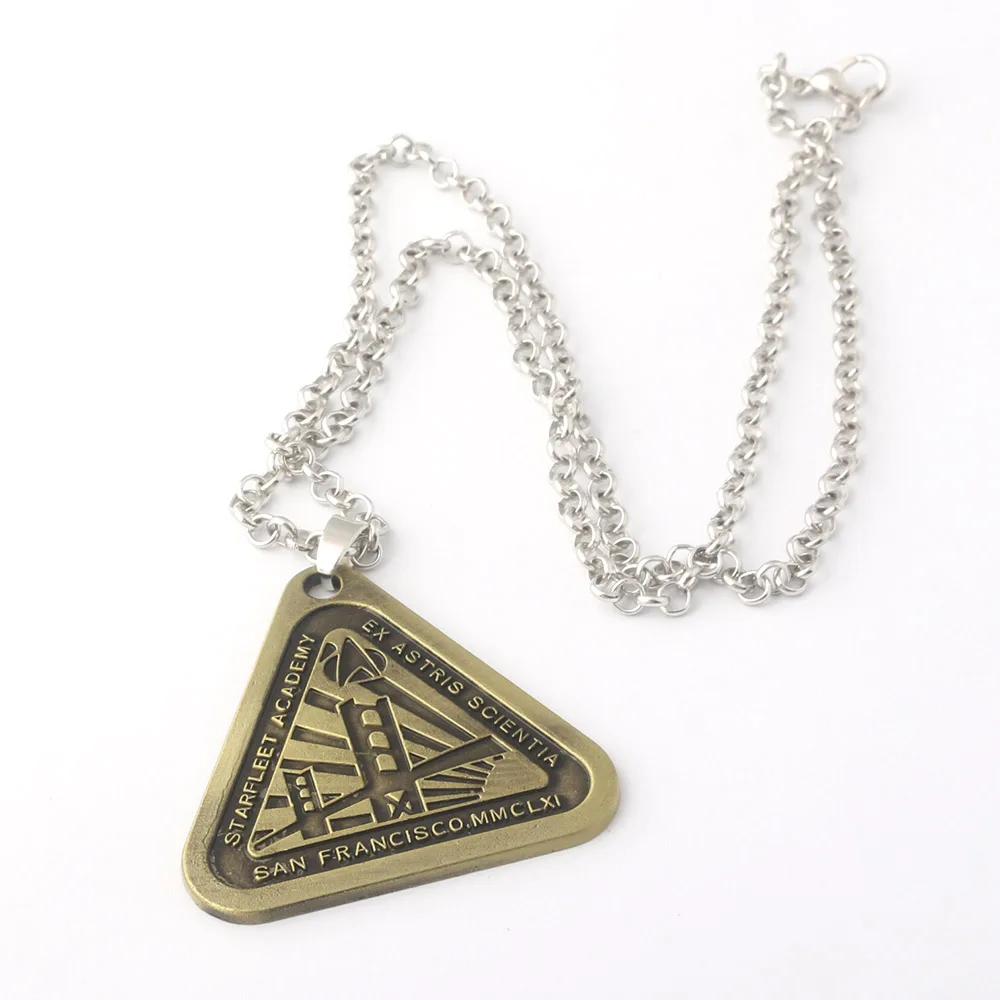 

Star Trek Necklace Starfleet Academy Badge Logo Charms Necklaces Pendants Link Chain Antique Bronze Jewelry Women Men Gift