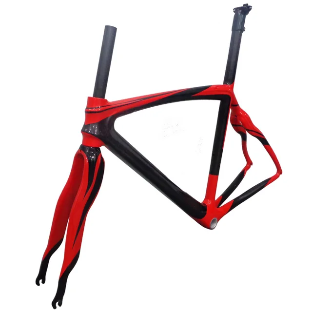 Best price at $335 Cheap full carbon frame road bike frame with fork and seatpost carbon integrated road frameset