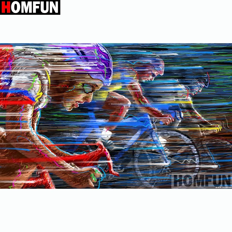 

HOMFUN Full Square/Round Drill 5D DIY Diamond Painting "Cycling racer" Embroidery Cross Stitch 5D Home Decor Gift A13087