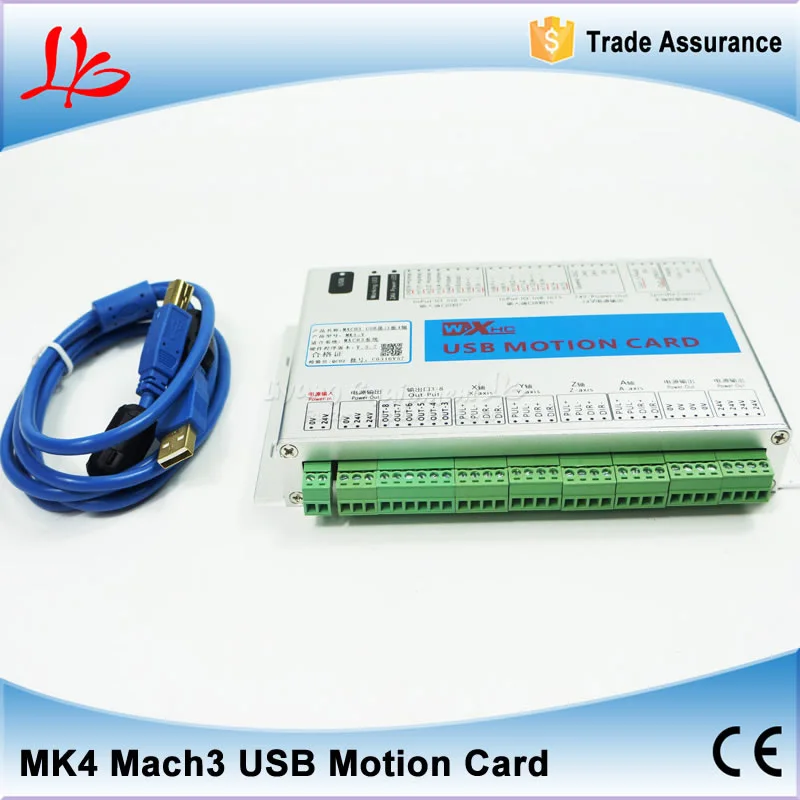 

XHC MK4 CNC Mach3 USB 4 Axis Motion Control Card Breakout Board 2MHz Support Windows 7