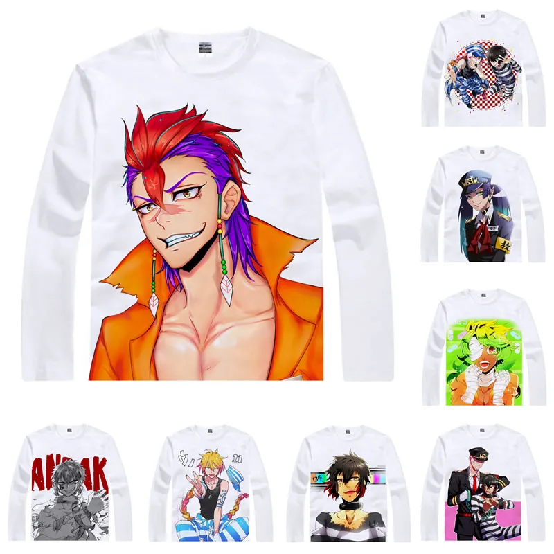 Футболка Nanbaka с цифрами универсальная рубашка длинным рукавом в стиле Хаджиме
