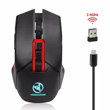 Беспроводная игровая мышь, беспроводная оптическая эргономичная мышь, мышь с 7 красочными дышащими лампами, светильник для ноутбука, настольного ПК, компьютерная мышь