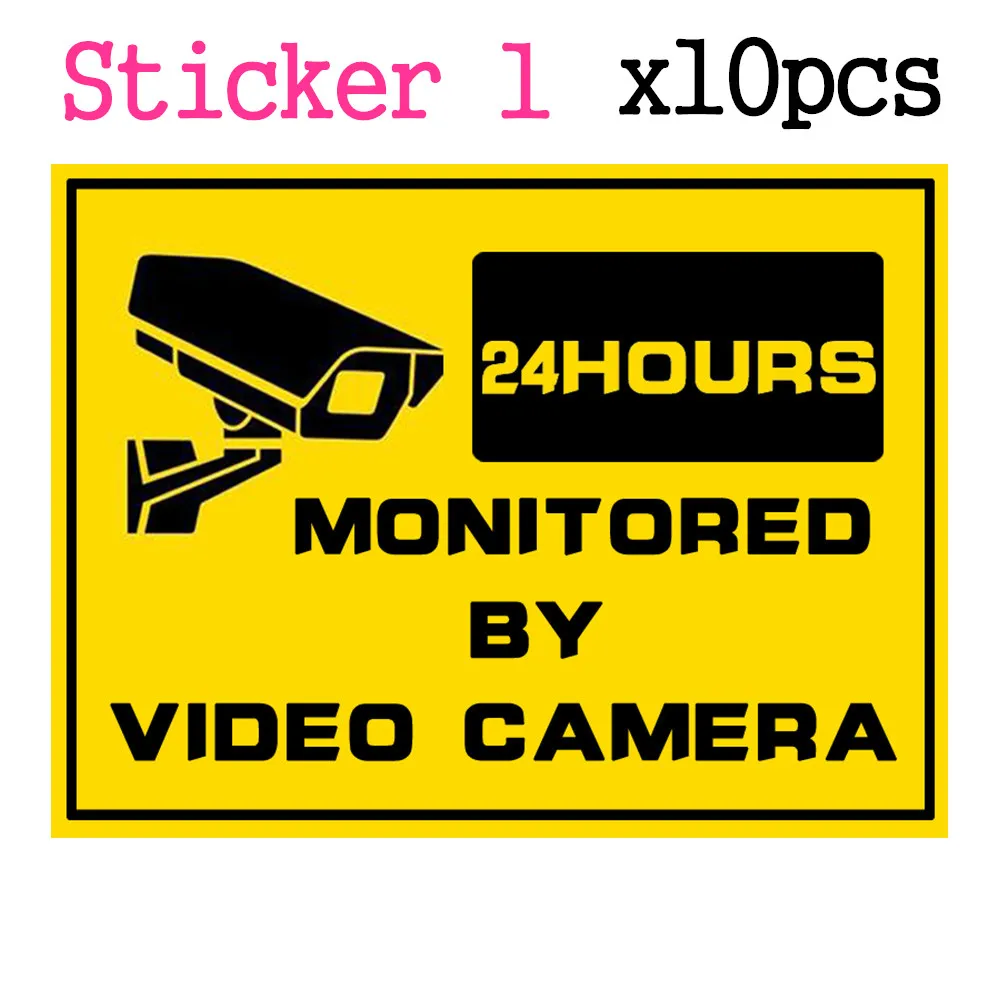 LOT 7 SECURITY SURVIELLANCE CAMERA WARNING STICKERS.