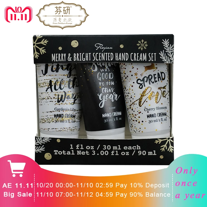 

Freyjan 3Pcs/lot Mini Hand Cream Set Moisturizing Nourishing High-end Hand Lotion Anti-chapping Whitening Anti-Aging Hand Care