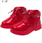 TELOTUNY Дети Детская обувь для девочек из лакированной кожи; однотонные штаны для девочек для принцессы с бесцветными носочками, Женская Студенческая официальные повседневные ботинки Z0829