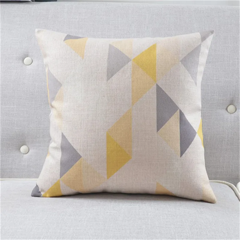 Nordico Textile Cushion Covers Linen Home Soft Seat Car DecorativeCushion Yellow White Stripes Suit Geometric Style Pillowcase|Наволочка| |