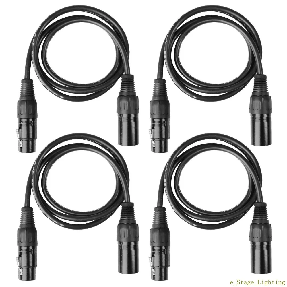 

3 Pin 1m 3ft DMX Cables DJ Stage Light Data Cable XLR Male to Female