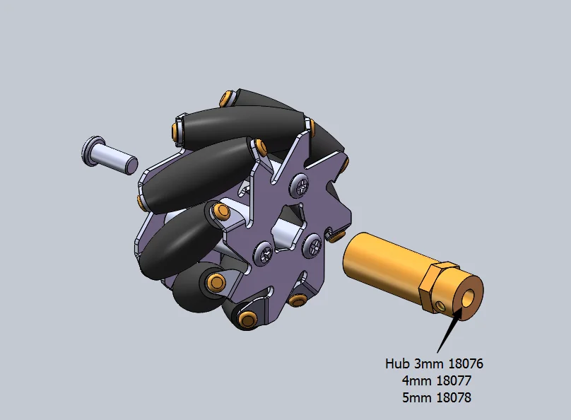 3 мм Латунная муфта для 48 мм Стального колеса Mecanum 18076