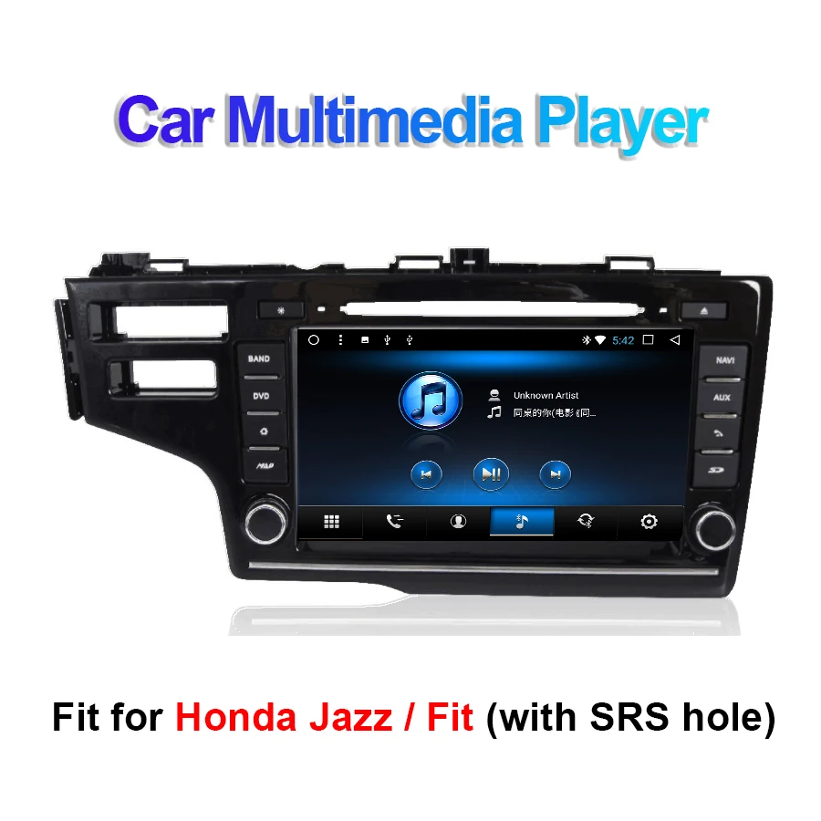 Top Android 7.1/8.1 Car DVD Multimedia Player For Honda Fit/Jazz Left Hand Driving 2014- with SRS Hole Car Radio GPS Navigation 10