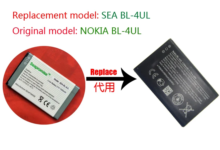 Оптовая продажа 5 штук в партии Мобильный телефон батарея BL-4UL для nokia Lumia225 RM-1011