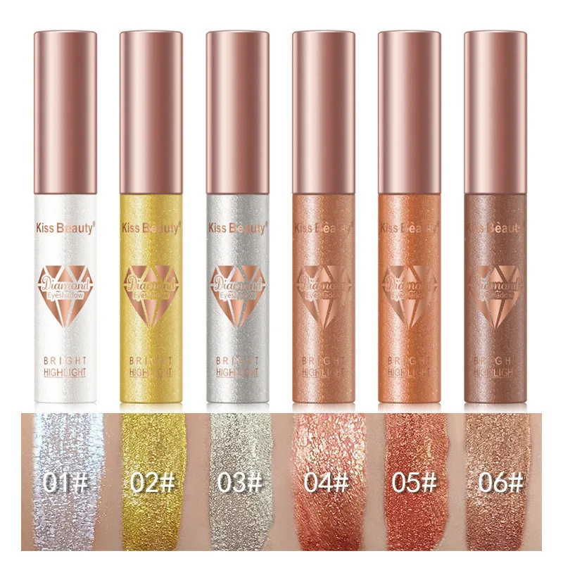 

6 colors Liquid Glitter Eyeshadow Pencil Shimmer Eyeshadow Waterproof Long-lasting Shimmer Eyeshadow Eye Makeup Accessorices