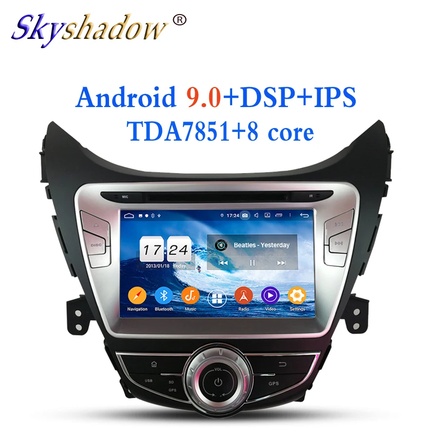 Cheap 8" Android 9.0 8Core 4GB RAM For Hyundai Elantra Avante I35 2011-2013 Car DVD Player GPS Glonass map RDS Radio wifi 4G Bluetooth 3