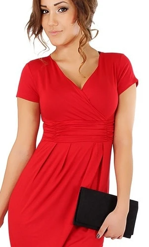 AAMIKAST Новая мода лето элегантные знаменитостей для беременных женщин плюс размер короткий рукав хлопок повседневные облегающие Женские платья - Цвет: Красный