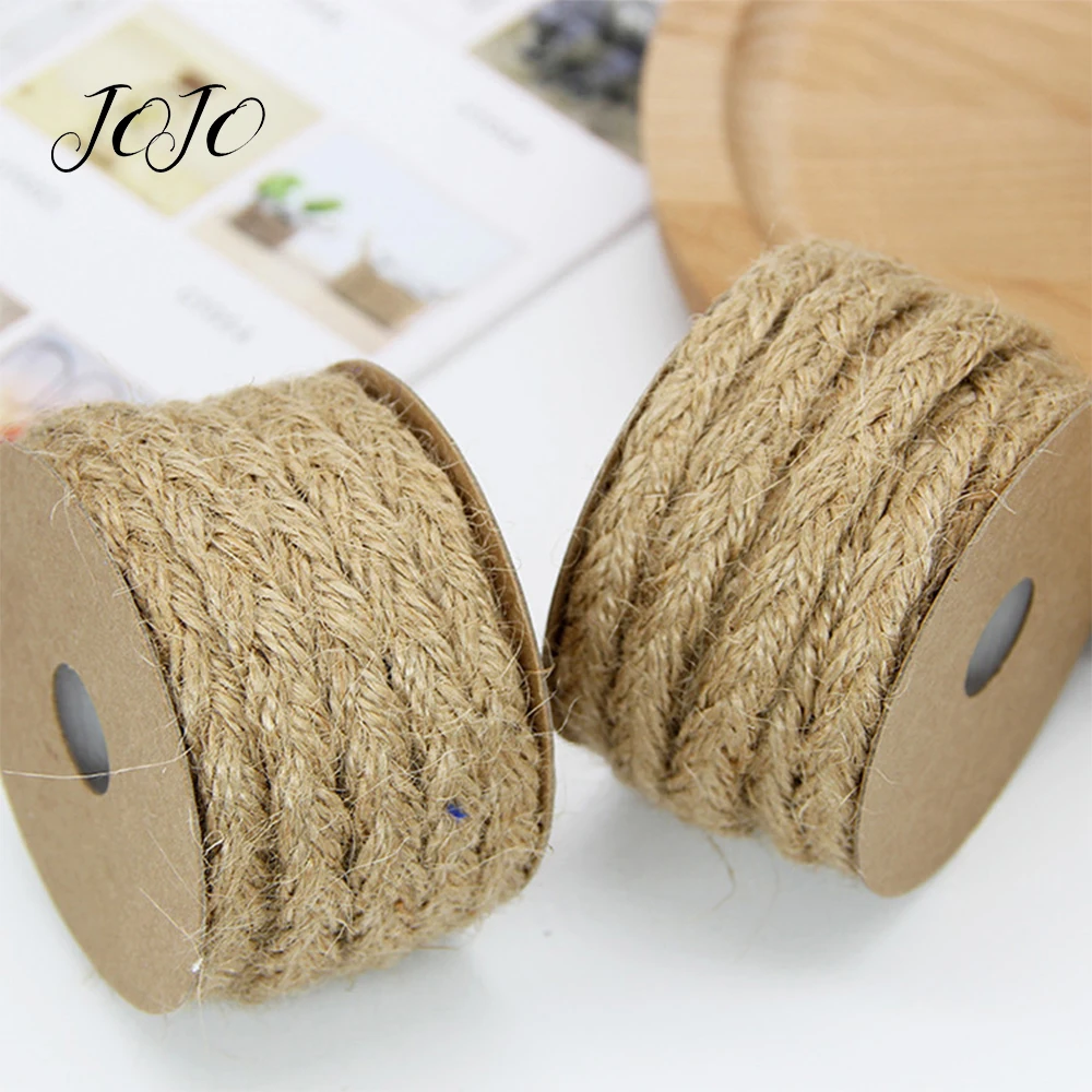 

JOJO BOWS 10m 10mm Hemp Rope Ribbon Jute Burlap Webbing For Needlework Gift Box Card Wrapping DIY Craft Supplies Apparel Sewing