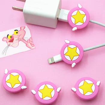 

10PCS Mini Cute Silicone USB Cable Protector Data Line Cord Protection Case Cable Winder Cover For iPhone 5 6 6s 7 Plus 8