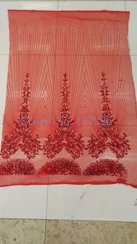 

Embroidery Lace Fabric 5 yards African Guipure Lace Fabric JRB-61409 with sequins High Quality