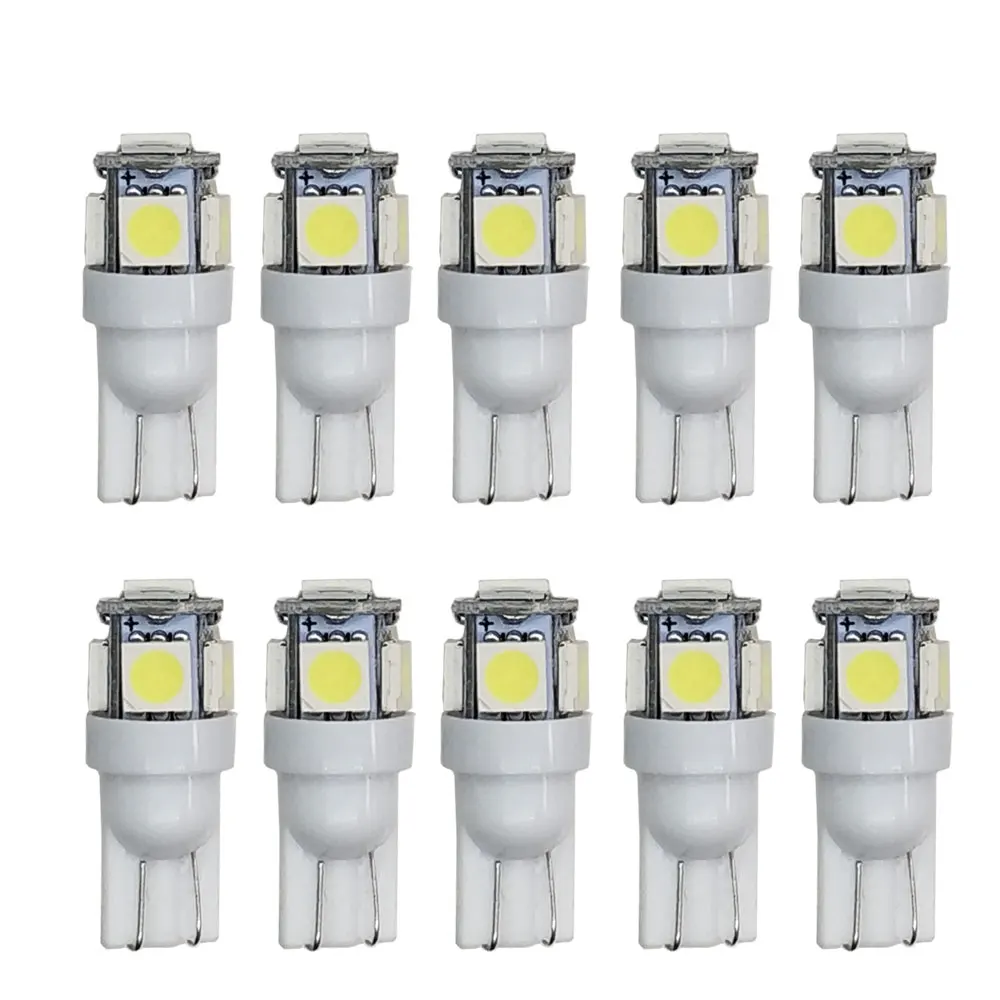 10 шт. T10 светодиодный W5W 5050 5SMD автомобиль внутренняя подсветка номерных знаков