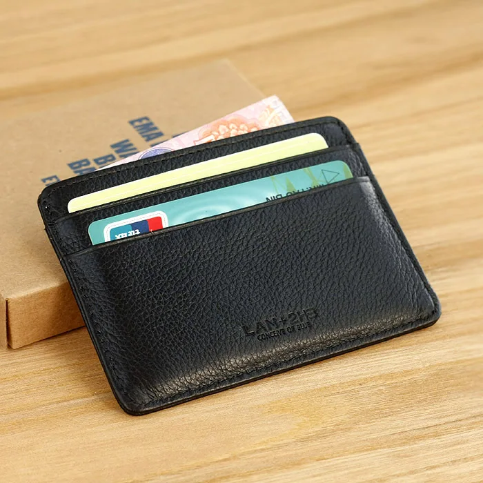 simple men's leather credit card case bank card case