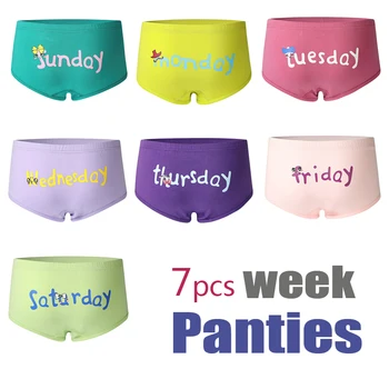 

7pcs/set Week Underwear Kids Panties Children Boys Panties For Girls Underpants Boy Thong for Kids Cotton Panties Children 2-6Y