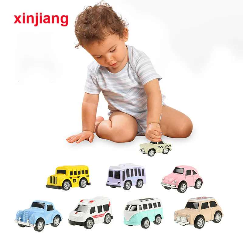

8Pcs Mini Alloy Diecast Pull Back Car Cartoon Model Toy Set for Boys Kids Collection Education Toys Children Birthday Gift }