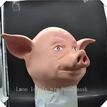New Cute Animal Pig Mask Adult Size Full Head latex Mask Halloween Masquerade for Cosplay and Costume Big Discount Free Shipping